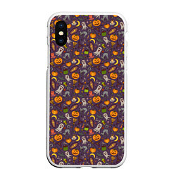 Чехол iPhone XS Max матовый Halloween, цвет: 3D-белый