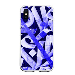 Чехол iPhone XS Max матовый Graffiti, цвет: 3D-белый