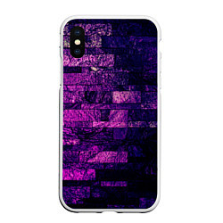 Чехол iPhone XS Max матовый Purple-Wall, цвет: 3D-белый