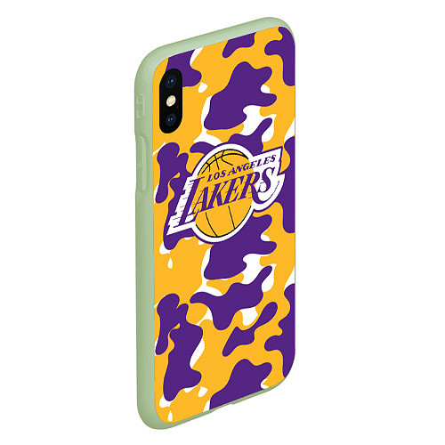 Чехол iPhone XS Max матовый LA LAKERS ЛЕЙКЕРС / 3D-Салатовый – фото 2