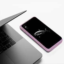 Чехол iPhone XS Max матовый Акула, цвет: 3D-сиреневый — фото 2