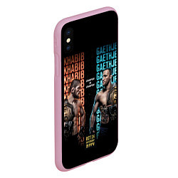 Чехол iPhone XS Max матовый KHABIB VS GAETHJE, цвет: 3D-розовый — фото 2