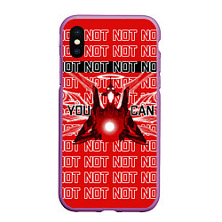 Чехол iPhone XS Max матовый Evangelion Eva 01 You can not, цвет: 3D-фиолетовый