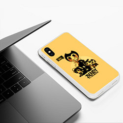 Чехол iPhone XS Max матовый Bendy And The Ink Machine, цвет: 3D-белый — фото 2