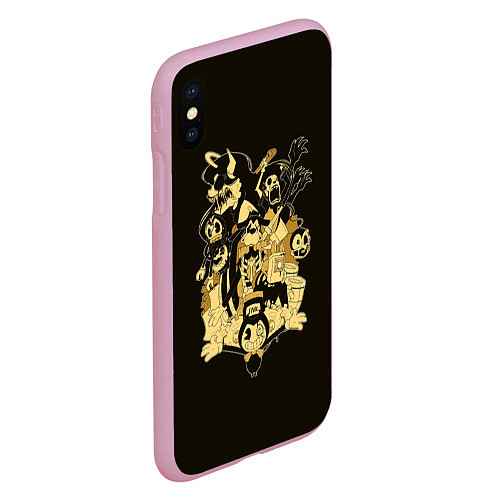 Чехол iPhone XS Max матовый Bendy And The Ink Machine / 3D-Розовый – фото 2