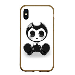 Чехол iPhone XS Max матовый Bendy And The Ink Machine, цвет: 3D-коричневый