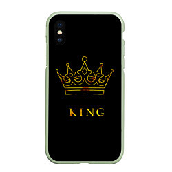 Чехол iPhone XS Max матовый KING, цвет: 3D-салатовый