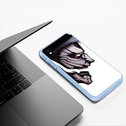 Чехол iPhone XS Max матовый АТАКА ТИТАНОВ, цвет: 3D-голубой — фото 2