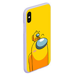 Чехол iPhone XS Max матовый AMONG US YELLOW, цвет: 3D-светло-сиреневый — фото 2