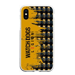 Чехол iPhone XS Max матовый Watch Dogs Legion Skulls, цвет: 3D-белый