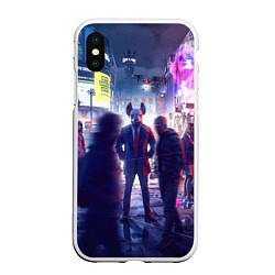 Чехол iPhone XS Max матовый Маска Watch dogs Z, цвет: 3D-белый