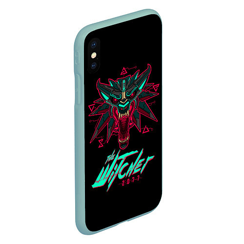 Чехол iPhone XS Max матовый The Witcher 2077 / 3D-Мятный – фото 2