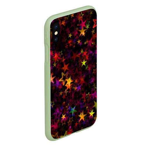 Чехол iPhone XS Max матовый Stars / 3D-Салатовый – фото 2