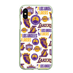 Чехол iPhone XS Max матовый LAKERS LOGO