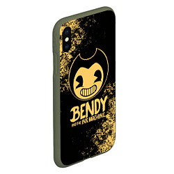 Чехол iPhone XS Max матовый Bendy And The Ink Machine, цвет: 3D-темно-зеленый — фото 2