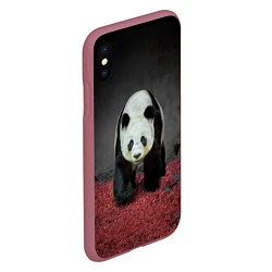 Чехол iPhone XS Max матовый ПАНДА, цвет: 3D-малиновый — фото 2