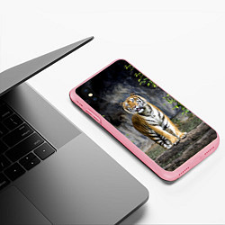 Чехол iPhone XS Max матовый ТИГР В ЛЕСУ, цвет: 3D-баблгам — фото 2