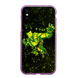 Чехол iPhone XS Max матовый JOJOS BIZARRE ZA WARUDO, цвет: 3D-фиолетовый