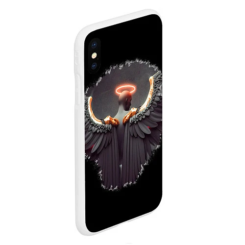 Чехол iPhone XS Max матовый NEON ANGEL / 3D-Белый – фото 2