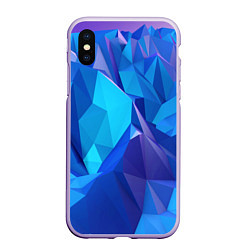 Чехол iPhone XS Max матовый NEON CRYSTALLS, цвет: 3D-светло-сиреневый