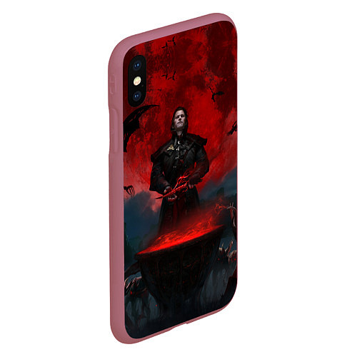 Чехол iPhone XS Max матовый Детлафф / 3D-Малиновый – фото 2