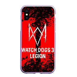 Чехол iPhone XS Max матовый Watch Dogs: Legion, цвет: 3D-светло-сиреневый