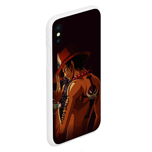 Чехол iPhone XS Max матовый One Piece Портгас Д Эйс / 3D-Белый – фото 2