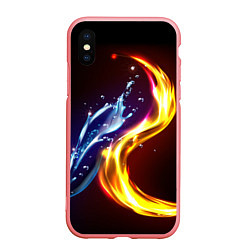 Чехол iPhone XS Max матовый ОГОНЬ И ВОДА