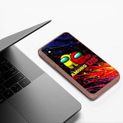 Чехол iPhone XS Max матовый AMONG US, цвет: 3D-коричневый — фото 2