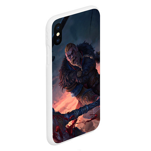 Чехол iPhone XS Max матовый ASSASSINS CREED VALHALLA / 3D-Белый – фото 2