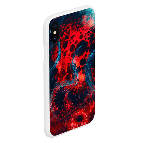 Чехол iPhone XS Max матовый Гигантский космический монстр / 3D-Белый – фото 2