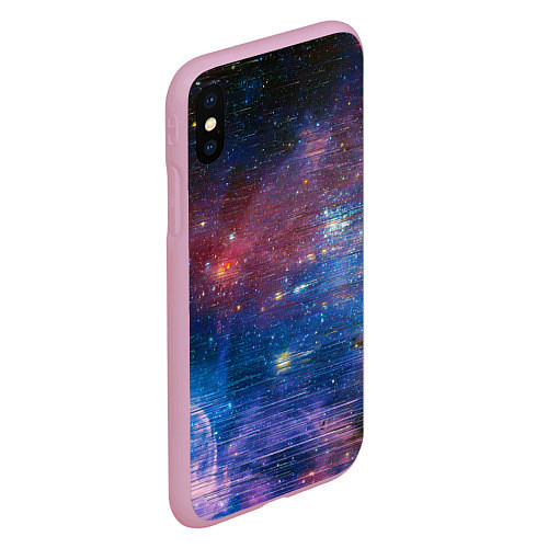 Чехол iPhone XS Max матовый Glitch space / 3D-Розовый – фото 2