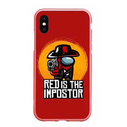 Чехол iPhone XS Max матовый Red Is The Impostor, цвет: 3D-баблгам