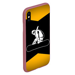 Чехол iPhone XS Max матовый Сноубордист, цвет: 3D-малиновый — фото 2