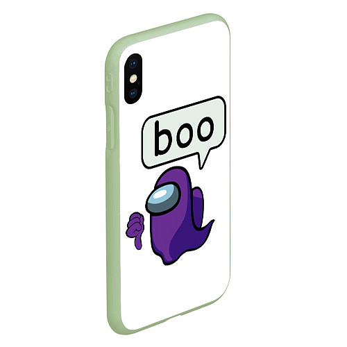 Чехол iPhone XS Max матовый BOO Among Us / 3D-Салатовый – фото 2