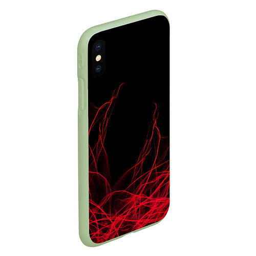Чехол iPhone XS Max матовый Fiber / 3D-Салатовый – фото 2