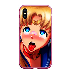 Чехол iPhone XS Max матовый SAILOR MOON AHEGAO, цвет: 3D-малиновый