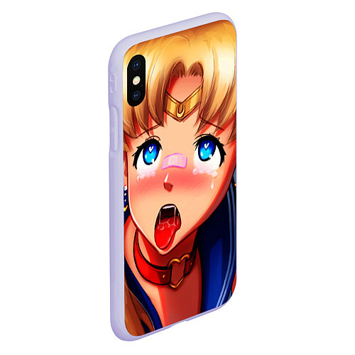 Чехол iPhone XS Max матовый SAILOR MOON AHEGAO / 3D-Светло-сиреневый – фото 2