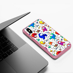Чехол iPhone XS Max матовый AMONG US, цвет: 3D-малиновый — фото 2