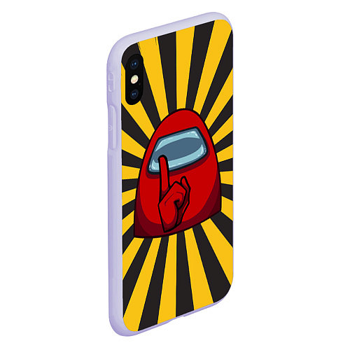 Чехол iPhone XS Max матовый Among Us RED Z / 3D-Светло-сиреневый – фото 2