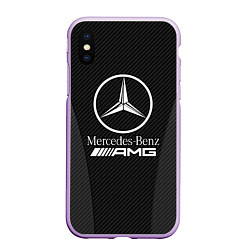 Чехол iPhone XS Max матовый MERCEDES-BENZ, цвет: 3D-сиреневый