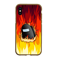 Чехол iPhone XS Max матовый Among Us Fire Z