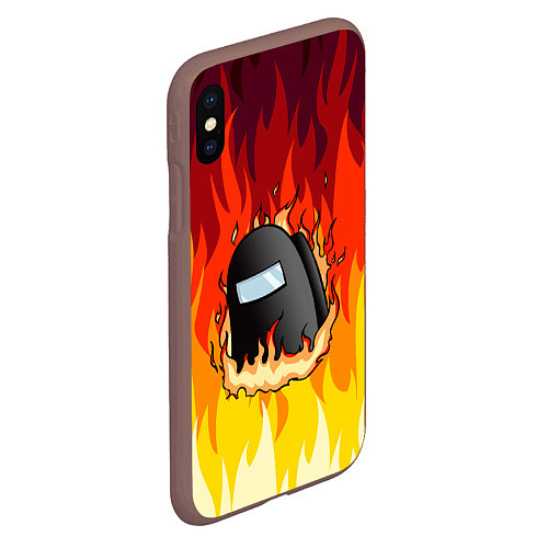 Чехол iPhone XS Max матовый Among Us Fire Z / 3D-Коричневый – фото 2