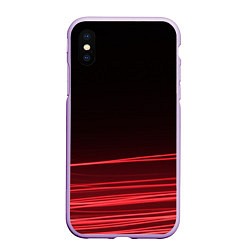 Чехол iPhone XS Max матовый Красное и Черное, цвет: 3D-сиреневый