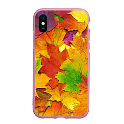Чехол iPhone XS Max матовый Осенние листья