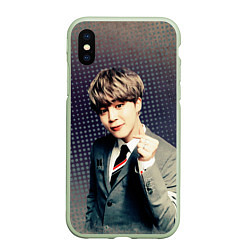 Чехол iPhone XS Max матовый BTS Jimin, цвет: 3D-салатовый