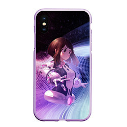 Чехол iPhone XS Max матовый Урарака, Очако, цвет: 3D-сиреневый