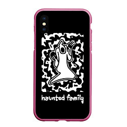 Чехол iPhone XS Max матовый Haunted Family Kizaru, цвет: 3D-малиновый