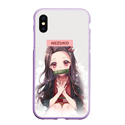 Чехол iPhone XS Max матовый Nezuko, цвет: 3D-сиреневый