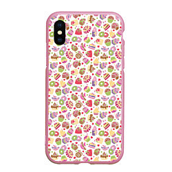 Чехол iPhone XS Max матовый Сладкий рай, цвет: 3D-розовый